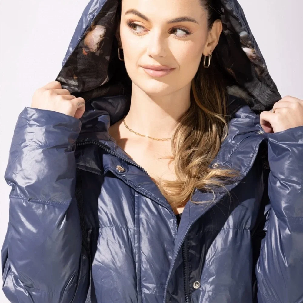 POPFLEX Pearl Peplum Puffer Jacket. New with Tags. Originally $220.00 - Picture 3 of 14